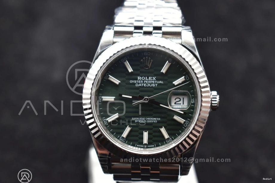 1:1 Fluted Green 904L VSF 41 VS3235 DateJust Steel Dial Bracelet Best Textured 126334 Jubilee Edition on Bezel 0419